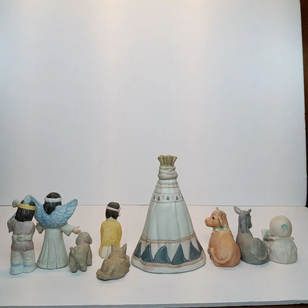 Vintage House Of Lloyd 1992 Christmas Around The World Native American 9 pc Set
